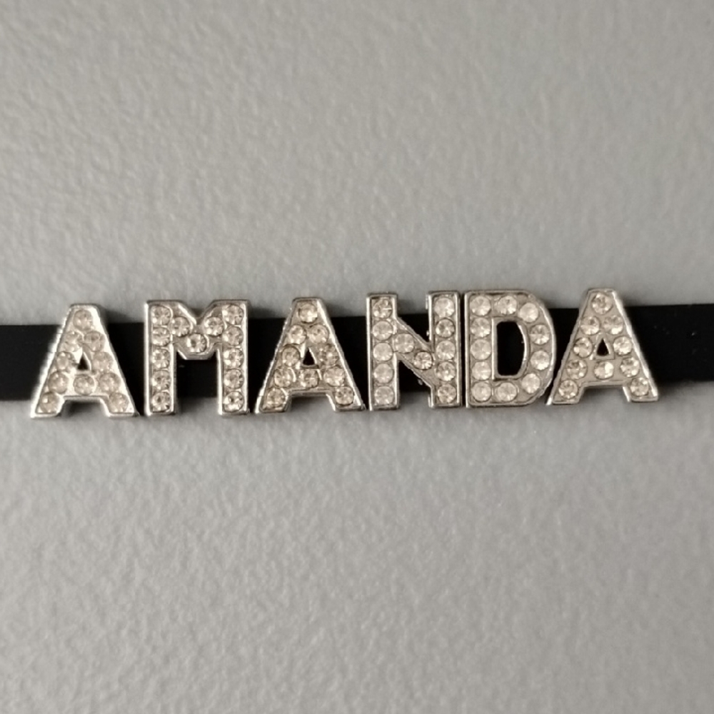 Silver Crystal Letter & Star Wristband